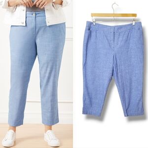 Talbots Perfect Crop Pants In Newport Chambray Size 16P